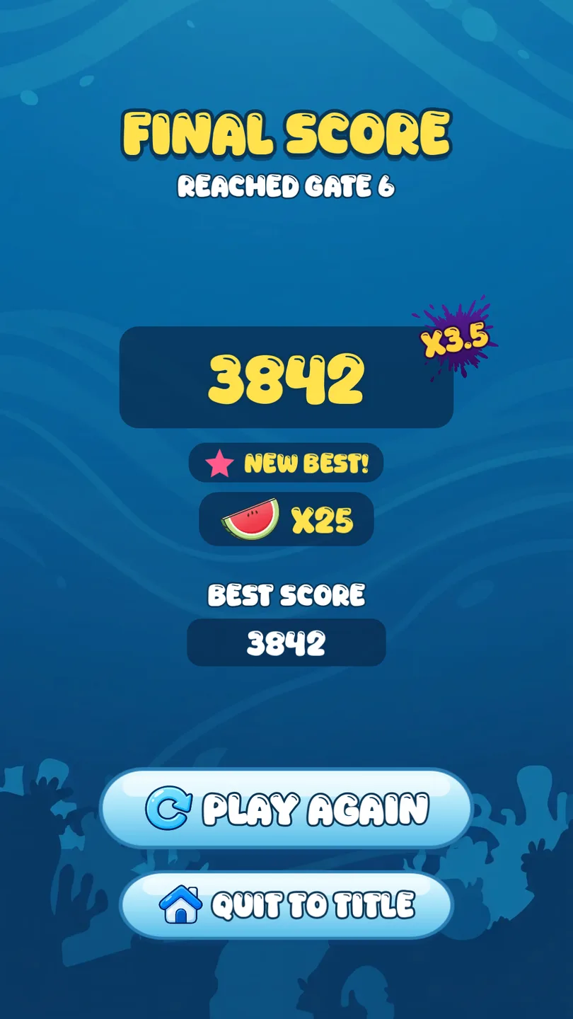 A final score of 3842 marked as a new best — beat your best score